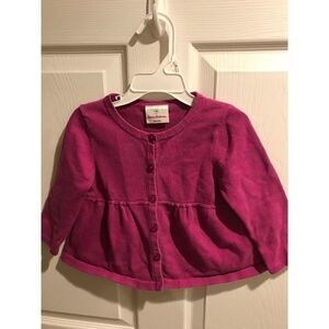 Hanna Anderson Kids Girls Long Sleeve Button up Top Red Sz 90
